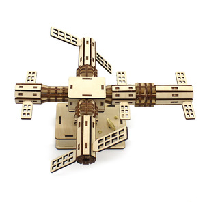 Kit de modelo de estación espacial de madera para niños, juguete educativo de ciencia, montaje manual, forma geométrica, regalo educativo - Product Image 4