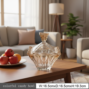 Meilleures ventes : Pot à bonbons en verre ambré avec couvercle hermétique, pour décoration intérieure et mariage, boîte de rangement - Product Image 4