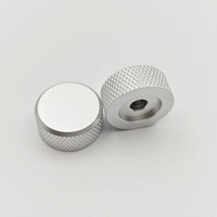 Bouton rotatif en aluminium moleté argenté à profil bas de 20 mm, bouton de commande audio multi-axe pour clavier personnalisé et amplificateur