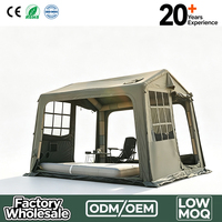 Tente de camping gonflable légère de 13,65 kg avec colonne d'air en PVC Oxford 200D, panneau TPU et maille B4, avec ouverture pour poêle