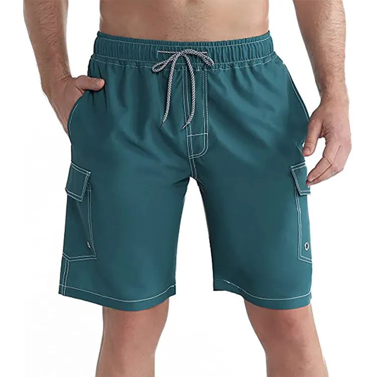 Nieuwe Aangepaste Luxe Strandkleding Track Korte Effen Kleur Zwemshorts Strand Shorts Voor Mannen