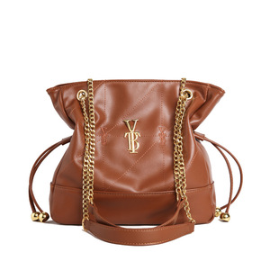 Nouveauté 2026 Sacs poubelles transfrontaliers en PU couleur unie avec cordon de serrage, fermeture éclair et poche cachée pour téléphone portable, style <span class=keywords><strong>sac</strong></span> porte-bonheur ; Dernière collection de haute qualité - Product Image 2