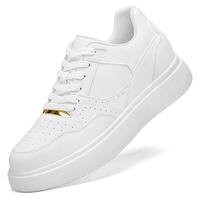 Chaussures de skate décontractées pour hommes, style streetwear, semelle épaisse, dessus en microfibre lisse, doublure en PU souple, semelle extérieure MD amortie
