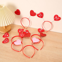 Transfrontalier nouveau rouge amour bandeau tridimensionnel coeur bandeau coiffure saint valentin cheveux accessoires en gros