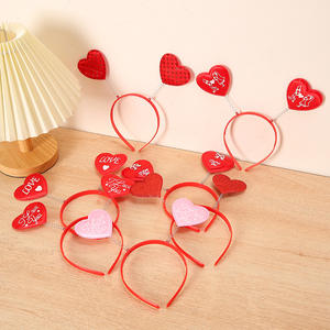 ربطة شعر حب حمراء جديدة عبر الحدود ربطة رأس على شكل قلب ثلاثية الأبعاد غطاء رأس عيد الحب - Product Image 1
