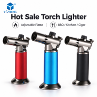Briquet torche à flamme jet de butane rechargeable YIZHENG YZ-093 coupe-vent portatif pour cigares, fumer, barbecue et cuisine