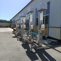 Automatische hydraulische kolomheftruck voor voedselverwerking, geschikt voor vlees, groenten, fruit en materiaaltransport.