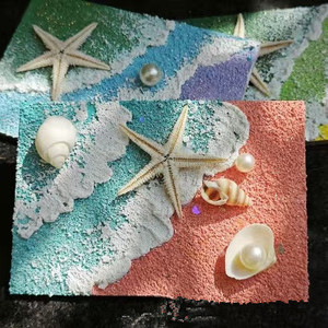 Peintures de plage de coquillages polis à la main aimants pour réfrigérateur créatif culturel bord de mer Souvenirs de voyage coquillages de mer Conches vagues - Product Image 4