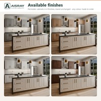 Meuble de cuisine avec îlot, portes stratifiées au design classique, dimensions personnalisées, boîtes en panneaux mélaminés et tiroirs à fermeture amortie
