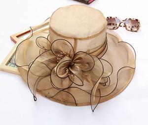 หมวกปีกกว้างพับได้ ผ้าออร์แกนซ่า สำหรับฤดูใบไม้ผลิและฤดูใบไม้ร่วง สไตล์ซินาเมย์ เหมาะสำหรับไปโบสถ์ งานพิธีต่างๆ ขายส่ง  สำหรับใช้ที่ชายหาดและงานปาร์ตี้  หมวก Eden - Product Image 6