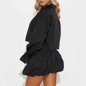 <span class=keywords><strong>Ensemble</strong></span> de jupes décontractées pour femmes, col à revers bleu, taille dénudée, taille basse, manches longues, <span class=keywords><strong>chic</strong></span>, collection été 2025 - Product Image 6