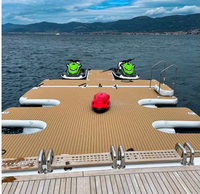 Plateforme Flottante Tendance en Promotion avec Filet Fermé, Tapis Flottant Multifonction pour Yacht, Idéal pour les Vacances en Mer et les Rassemblements en Piscine