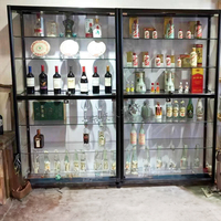 Vitrine de magasin de détail personnalisée en alliage d'aluminium avec porte coulissante en verre, vitrine à vision complète avec éclairage LED, vitrine pour magasin de tabac