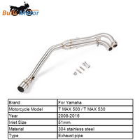 2008-2016 acier inoxydable 51mm moto échappement avant tuyau pour YAMAHA TMAX500 530 en-tête tuyau lien avant mi lien tuyau d'échappement