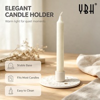 YBH Porte-bougie conique en céramique blanche dorée, fait main, écologique, motif coquillage, style côtier Wabi Sabi, décoration intérieure