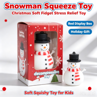 Jouet anti-stress souple et amusant en forme de bonhomme de neige avec chapeau haut, jouet sensoriel, décoration de Noël, cadeau pour enfants et adultes