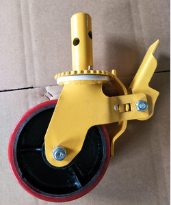 Roue de chariot de chantier robuste en PU, capacité de charge 800 kg, double frein, pivotant <span class=keywords><strong>à</strong></span> 360 degrés, galvanisée <span class=keywords><strong>à</strong></span> chaud - Product Image 2