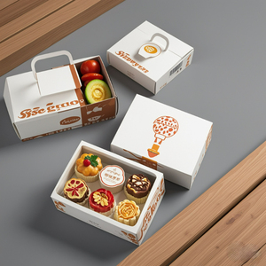 Boîte à pâtisserie pliable en carton en gros avec 6 compartiments pour cupcakes, biscuits, desserts, sushis et autres produits de boulangerie - Product Image 4