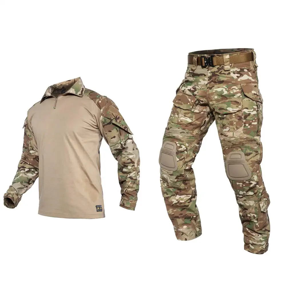 ANTARCTICA G3 Multicam Men's Tactical Airsoft Frog Suit Set Tactical Long Sleeve T Shirt Pants Uniform