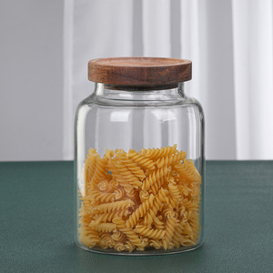 Récipient de stockage en <span class=keywords><strong>verre</strong></span> borosilicate de grande capacité avec organisateur de boîte d'aliments secs au design moderne et couvercle pour la cuisine à domicile - Product Image 3