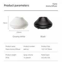 OEM USB Volcano Flame Humidificateur 130ml Ultrasonic Aroma Oil Diffuser 7 Colors LED Portable Plastic Installation for Office Home
