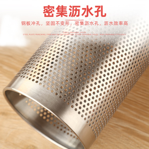 Support à baguettes en acier inoxydable, égouttoir rond à séchage rapide, boîte de rangement ménagère pour couverts - Product Image 1