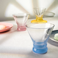 Spot goods 9 oz verres à cocktail macaron verres à vin multifonctionnels verre à dessert 6 couleurs disponibles