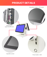 Настольные моноблоки POS-системы с процессорами I3/I5/I7, ОЗУ 4 ГБ, SSD 64 ГБ, двумя 15-дюймовыми экранами, для розничной торговли, с Windows 7/8/10, гарантия 1 год