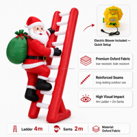 Père Noël gonflable OEM ODM, figurine de Père Noël gonflable sur mesure, statue de Père Noël gonflable pour fête en plein air, directement de l'usine
