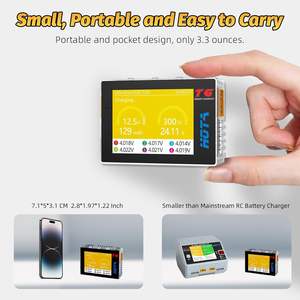 Cargador de Batería Inteligente HOTA T6 300W 15A RC |   Cargador de Batería LiPo 1-6S con Entrada Dual XT60/PD, Compatible con Carga Rápida PD3.0 y QC - Product Image 2