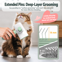 Brosse lissante autonettoyante à longues aiguilles en acier inoxydable, peigne professionnel pour toilettage des animaux, pour sous-四rêches épais et nids de poussière