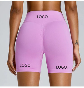 Pantalones cortos de gimnasia personalizados gratis para mujer, pantalones cortos de yoga para correr para mujer, pantalones cortos de entrenamiento de cintura alta para mujer - Product Image 4