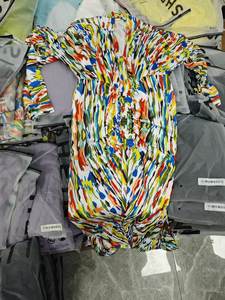 Robes d'été pour femmes adultes, sans marque, modèle QZ-061, coton/polyester, origine Guangdong, vente de liquidation en gros - Product Image 4