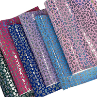 Support durable de motif laser en cuir synthétique imprimé léopard coloré pour une utilisation décorative sur les sacs de voitures de meubles