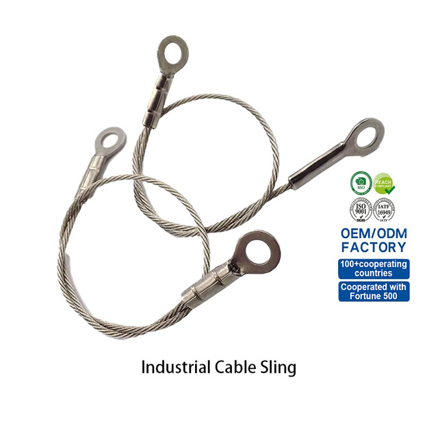 High Tensile Steel Wire Rope Sling Industrial Strength Cable Sling for Lifting Hoisting Heavy Load in Factories Warehouses