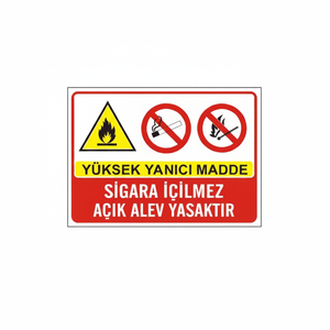 Señal de Material Altamente Inflamable Impresa Digitalmente, Señal de Prohibido Fumar y Prohibido Llamar a la Atención Fuego - Product Image 2