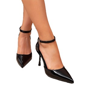 Sandali con Tacco Alto da <span class=keywords><strong>Donna</strong></span> QLFashion Huizhou, Scarpe Nere alla Moda con Tacco a Spillo e Punta Semplice - Product Image 5