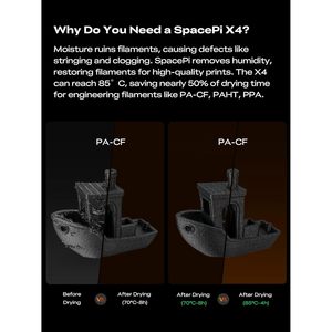 Caja Secadora de Filamento Creality SpacePi X4, 4 Bobinas, Cámaras de Calentamiento Dobles, Almacenamiento a 85°C para Filamento de 1.75mm - Product Image 5