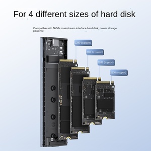 Fabrika Toptan Satış M.<span class=keywords><strong>2</strong></span> Çift Protokollü NVMe/NGFF Katı Hal Mobil Hard Disk Kutusu Alüminyum Alaşımlı Hızlı Isı Dağılımlı Model X0208 - Product Image 4