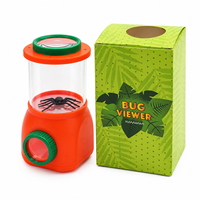 Boîte d'observation des insectes pour enfants avec des lentilles grossissantes sur le dessus et sur les côtés pour l'exploration de la nature en plein air et l'apprentissage scientifique