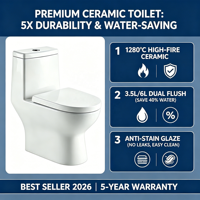 Ensemble WC deux pièces blanc en céramique – Cuvette et cuvette de toilette