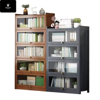 Armoire de rangement modulaire en bois pour salon avec hauteur réglable, design moderne, porte anti-poussière, bibliothèque murale