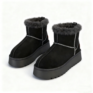 2026 New Product U Outdoor Suede Plush Comfortable <strong>Waterproof</strong> Thermal Short <strong>Women</strong> Winter Sheepskin <strong>Snow</strong> <strong>Boots</strong> - Product Image 1
