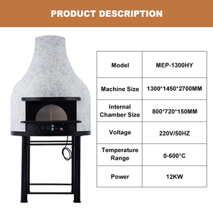 Horno de pizza italiano de encimera equipo de catering comercial eléctrico para restaurante - Product Image 2