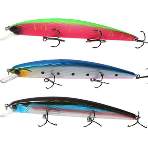 Señuelo Minnow de 13cm y 20g con 3 anzuelos, de hundimiento lento, cebo duro para lubina y pez mandarín, sumergible de 0.5-2m, señuelo de pesca de aguas medias. - Product Image 1