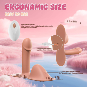 デュアル刺激 G スポット バイブレーター リアルな挿入可能なクリトリス刺激装置 リモコン付き シリコン製 充電式 女性用セックストイ - Product Image 4