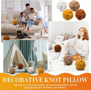 <span class=keywords><strong>Cojines</strong></span> Decorativos Modernos Sherpa, Cojín Redondo de Felpa Suave con Nudo de Bola para Cama, Sofá, Cojín de Bola Anudada - Product Image 5