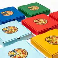 Boîtes à pizza personnalisées en carton ondulé, impression personnalisée, noires, bon marché, en gros