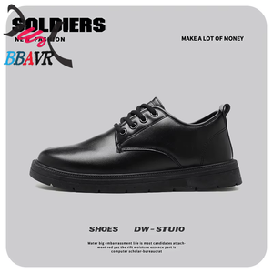 Classic Special Explosive Hong Kong Style <b>Low</b> Top Men's Leather Shoes ZX505 Hook & Loop Closure for Spring Summer Autumn Seasons - Product Image 2
