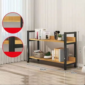 Estantería de libros de <span class=keywords><strong>madera</strong></span> <span class=keywords><strong>gruesa</strong></span>, estilo moderno, Vintage, <span class=keywords><strong>madera</strong></span> y Metal, MDF - Product Image 6